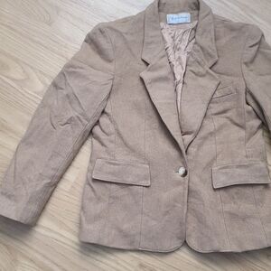 Evan Picone Women's Tan Blazer Wool